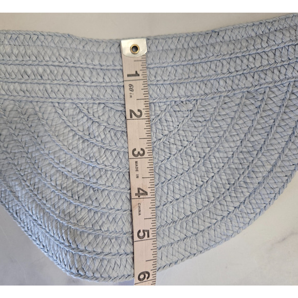 Madewell Visor Sun Hat Distant Blue Periwinkle Woven Braided Straw Resort One Sz - Picture 6 of 6